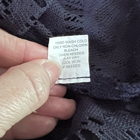 Portocruz Women’s Lace Cover Up Navy 3/4 Sleeve V-neck Side Slits L15 51225 - Picture 5 of 5